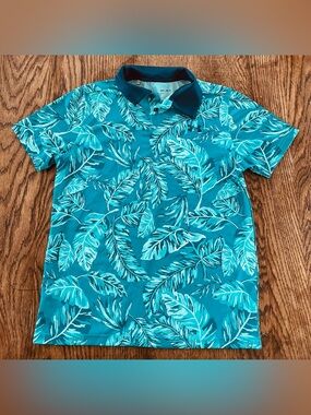 Under Armour Teal Leaf-Print Polo